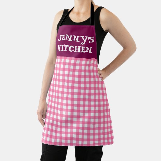 CUSTOM PINK GINGHAM KITCHEN APRON エプロン (インサイチュ)