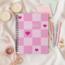 Custom Pink Heart Notebook