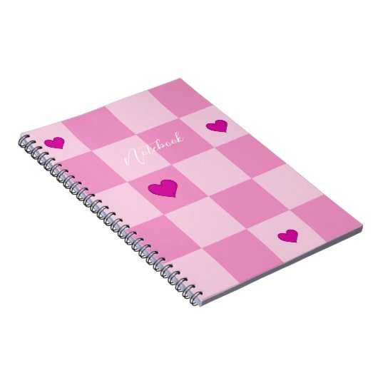 Custom Pink Heart Notebook ノートブック (右側)