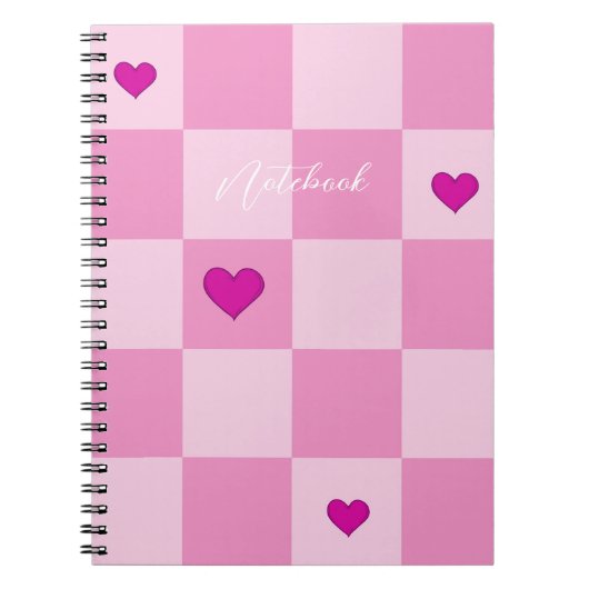 Custom Pink Heart Notebook ノートブック (正面)