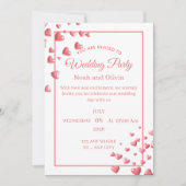 Custom Pink Heart Wedding Invitation Card 招待状 (正面)
