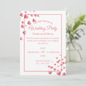 Custom Pink Heart Wedding Invitation Card 招待状 (スタンド正面)