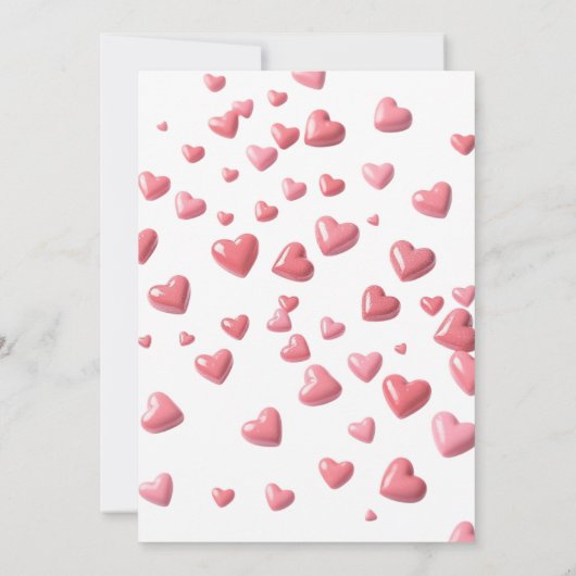 Custom Pink Heart Wedding Invitation Card 招待状 (裏面)