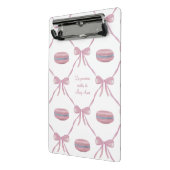 Custom Pink Macarons Frilly Coquette French Recipe ミニクリップボード (アングル2)