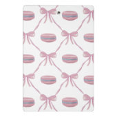 Custom Pink Macarons Frilly Coquette French Recipe ミニクリップボード (裏面)