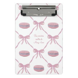 Custom Pink Macarons Frilly Coquette French Recipe ミニクリップボード