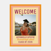 Custom Pink Orange Photo Graduation Welcome アクリルサイン (正面)