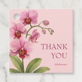Custom Pink Orchid Business Thank You Tag フェイバータグ