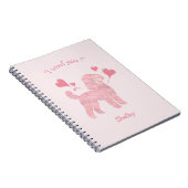 Custom Pink Poodle | Personalized Journal Gift ノートブック (右側)