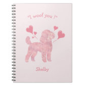Custom Pink Poodle | Personalized Journal Gift ノートブック (正面)