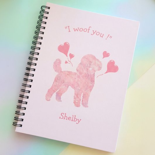 Custom Pink Poodle | Personalized Journal Gift ノートブック