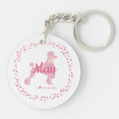 Custom Pink Poodle Silhouette and Photo Keychain キーホルダー (裏面)