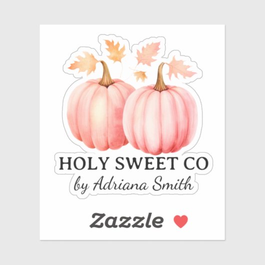 Custom Pink Pumpkin For Business Cut シール (シート)