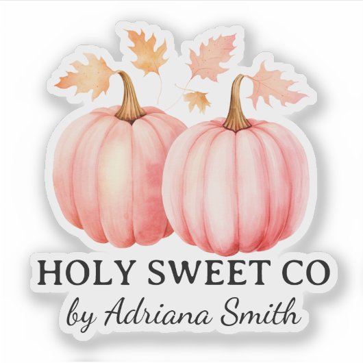 Custom Pink Pumpkin For Business Cut シール (正面)