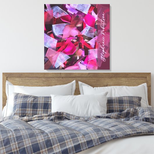 Custom Pink Purple Red Abstract 3D Effect Maximal キャンバスプリント (インサイチュ (寝室))