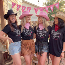 Custom Pink Rodeo Crew Bachelorette Party Tシャツ