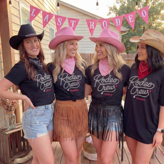 Custom Pink Rodeo Crew Bachelorette Party Tシャツ