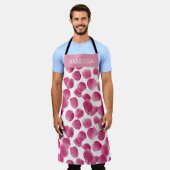Custom Pink Rose Petals Pattern エプロン (着用した状態)