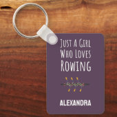 Custom Pink Rowing Girls Rower Kids Personalized キーホルダー (正面)