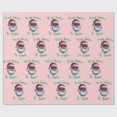  Custom Pink Santa Name Gift Wrap, From Santa Gift ラッピングペーパー (フラット)
