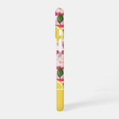 Custom Pink Stripes Summer Lemon Pattern  iPhone 16ケース (左側面)