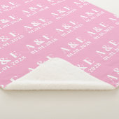 Custom Pink Wedding Blanket for Bride & Groom Gift シェルパブランケット (3/4)