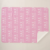 Custom Pink Wedding Blanket for Bride & Groom Gift シェルパブランケット (正面(横))