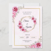 Custom Pink Wedding Invitation | Editable 招待状 (正面)