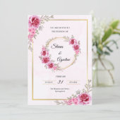 Custom Pink Wedding Invitation | Editable 招待状 (スタンド正面)