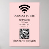 Custom Pink WiFi QR | Easy Network Scan Display ポスター (正面)