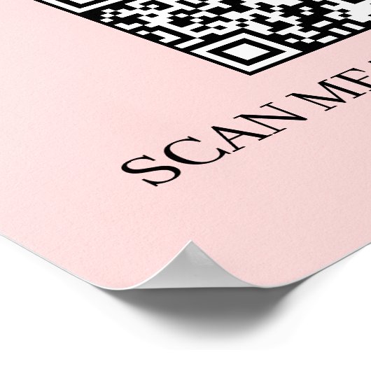 Custom Pink WiFi QR | Easy Network Scan Display ポスター (角)