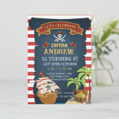 Custom Pirate Birthday Party Treasure Map for boy 招待状 (スタンド正面)