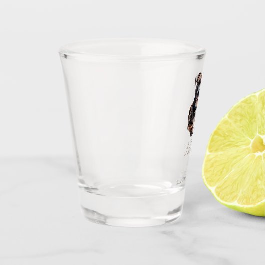 Custom Pit Bull Pet Wedding  ショットグラス (左)