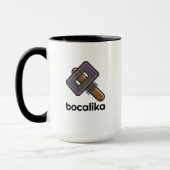 Custom Pixel Hammer Logo Mug – Editable Text マグカップ (左)