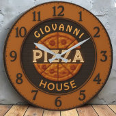Custom pizza personalized pizzeria restaurant ラージ壁時計