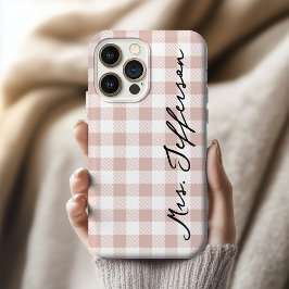 Custom Plaid Birthday Gift iPhone Case for Women iPhone 15 Proケース