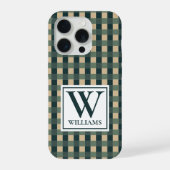 Custom Plaid Monogram Phone Case Gift for Women iPhoneケース (裏面)