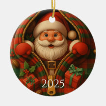 Custom Plaid Santa Claus Christmas Design 