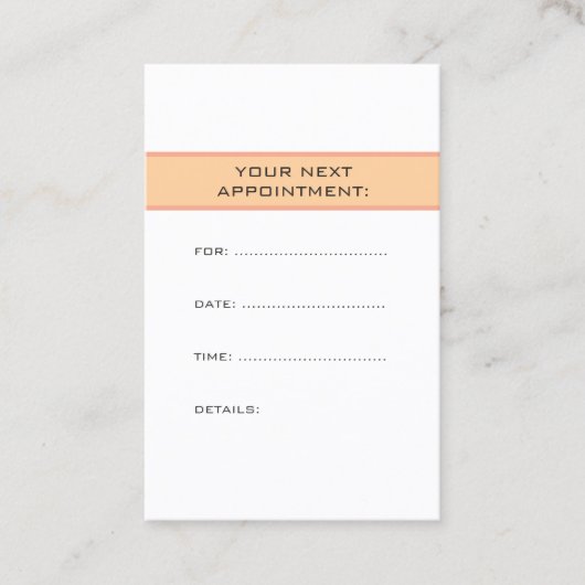 Custom Plain Appointment Reminder Template 予約カード (正面)