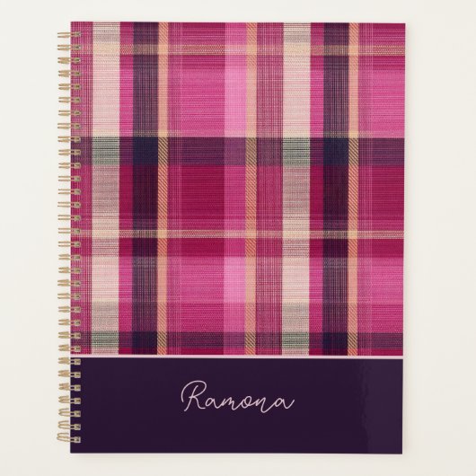 Custom Planner Gingham Pattern Style プランナー手帳 (正面)