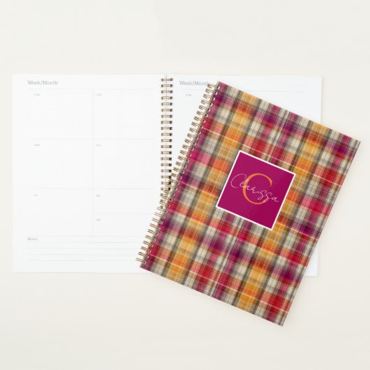 Custom Planner Gingham Pattern Style プランナー手帳 (ディスプレー)