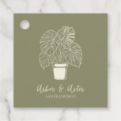 Custom Plant Care Olive Sage Green Business フェイバータグ (正面)