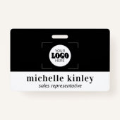 Custom plastic name badge logo QR code ID badge バッジ (正面)