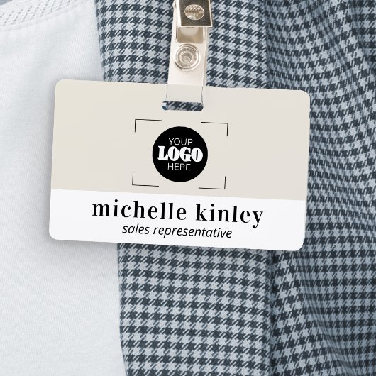 Custom plastic name badge logo QR code ID badge バッジ
