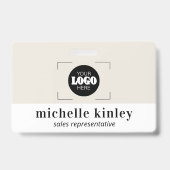 Custom plastic name badge logo QR code ID badge バッジ (正面)