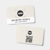 Custom plastic name badge logo QR code ID badge バッジ (正面＆裏面)