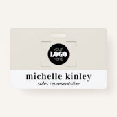 Custom plastic name badge logo QR code ID badge バッジ (正面)