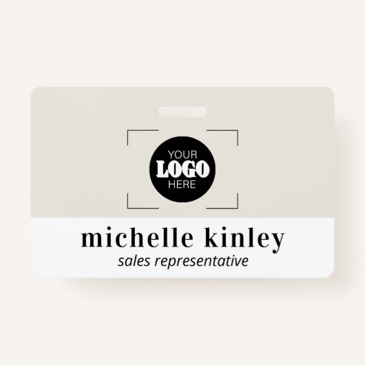 Custom plastic name badge logo QR code ID badge バッジ (正面)