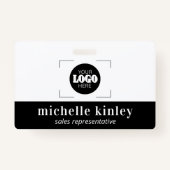 Custom plastic name badge logo QR code ID badge バッジ (正面)
