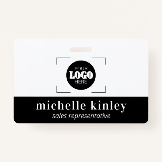Custom plastic name badge logo QR code ID badge バッジ (正面)